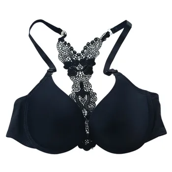 

Women Sexy Racerback Bras Push Up Charming Flower Lace Underwear Lingerie Y-line Strap for Woman Girls