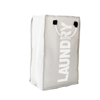 

Foldable Laundry Hamper Thicken Oxford Laundry Basket Handy Laundry Bin Folding Clothes Bag (White)