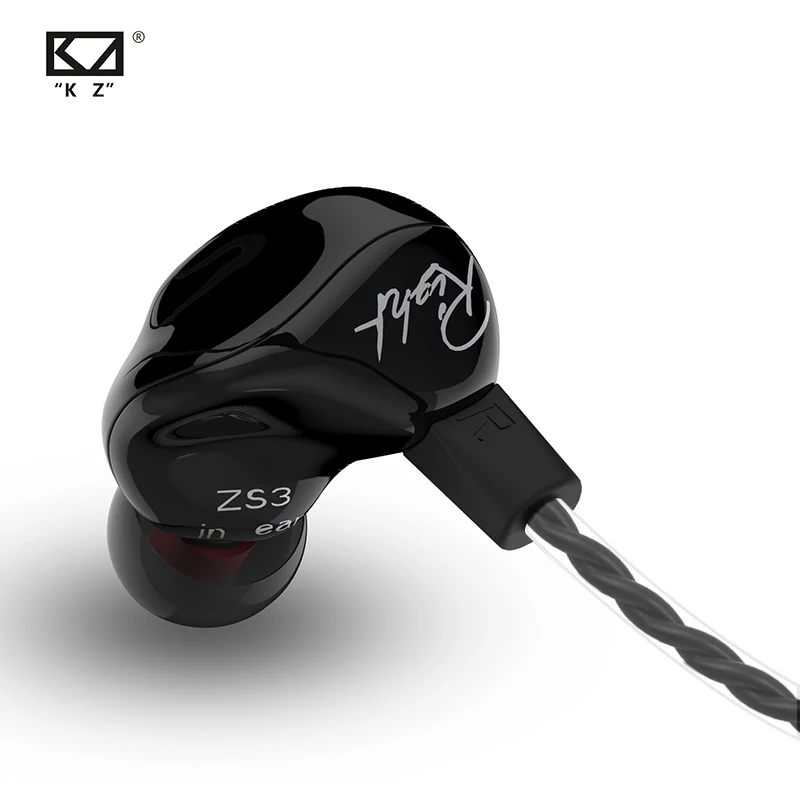 KZ ZS3 эргономичный съемный кабель наушников в ухо аудио мониторы шум изоляции HiFi музыка спортивные наушники с микрофоном