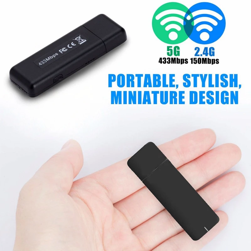 802.11AC 600Mbps Wifi USB Mini MTK7610 2,4g/5,8g двухдиапазонный 500 метров длинный диапазон Wifi адаптер