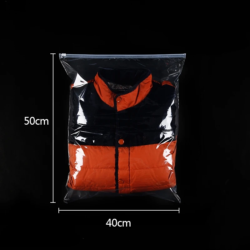 10pcs - 40cmx50cm StoBag 10 шт. чистый прозрачный пластик ткань для упаковки дорожный мешочек для хранения водонепроницаемая сумка на молнии самозапечатывающийся тканевый OrganizerPE - Цвет: 10pcs - 40cmx50cm