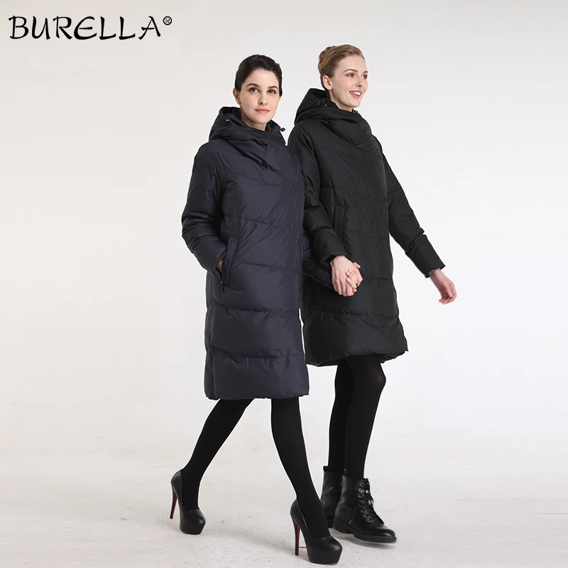 Женская водолазка с капюшоном BURELLA однотонная хлопковая куртка до колена