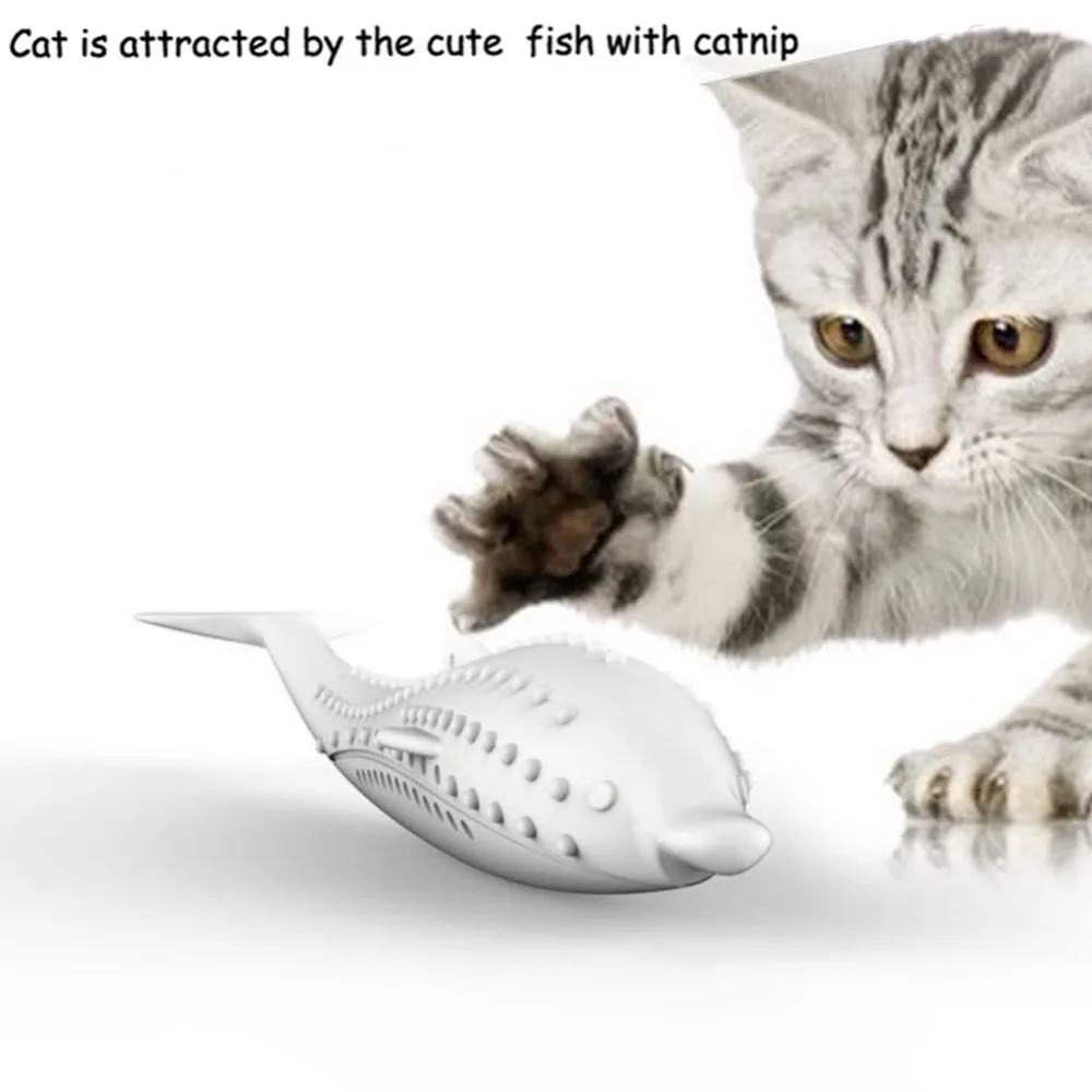 Игрушечная зубная щетка для питомца кошки в форме рыбки с ароматом кошачьей мяты силиконовая молярная палочка для чистки зубов игрушка для кошек котенок жевательная игрушка продукция для домашних животных
