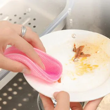 

3 Pcs Silicone Brush Anti-scald High Temperature Kitchen Creative Gadget Bowl Mat Vegetable Wash Tool Clean Multifunctional