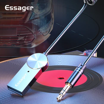 

Essager Bluetooth 5.0 Receiver For Car 3.5 3.5mm Jack USB Wireless Bluetooth Adapter Audio Music Transmitter Receiver With Mic