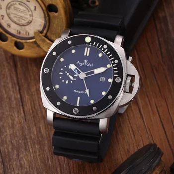 

Luxury Brand New Men Automatic Mechanical Sapphire Stainless Steel Silver Black Ceramic Leather Watch 3-Days GMT Luminous AAA+