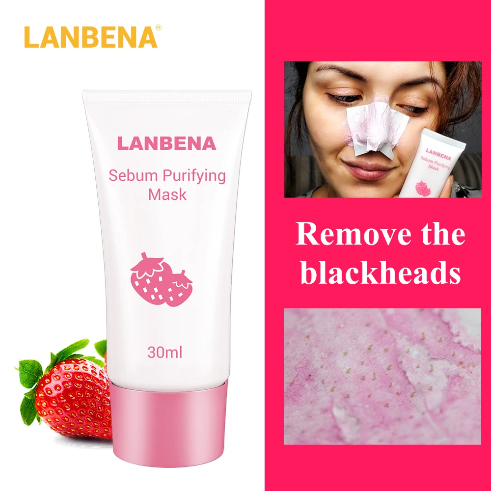 Маска для ухода за кожей LANBENA маска удаления угрей клубника отшелушивающая