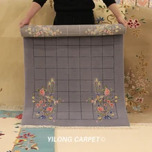 YILONG 3'x4. 7' изысканный ручной завязанный китайский стиль серый цвет ковер из мягкой шерсти(TJ2018028S