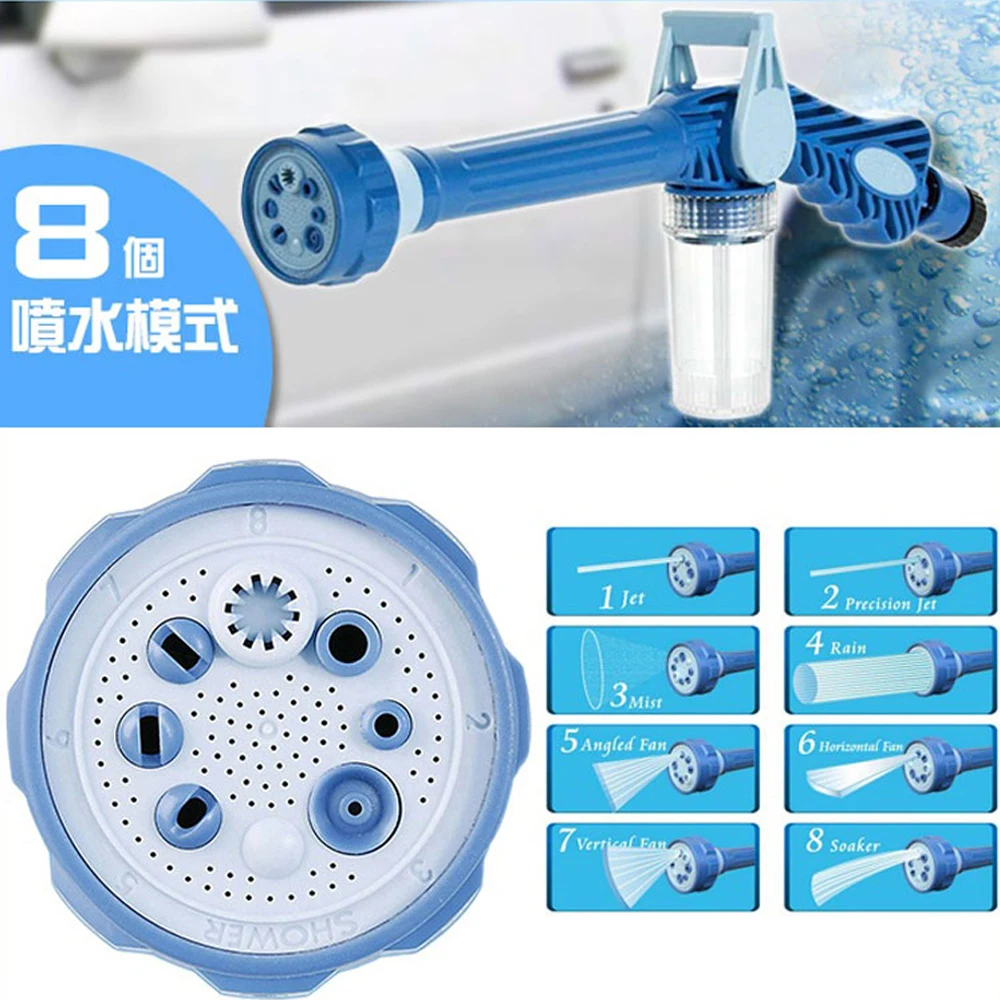 8 in 1 EZ Jet Water Power Spray Car Auto Washer Soap Dispenser Pump Hose Nozzle