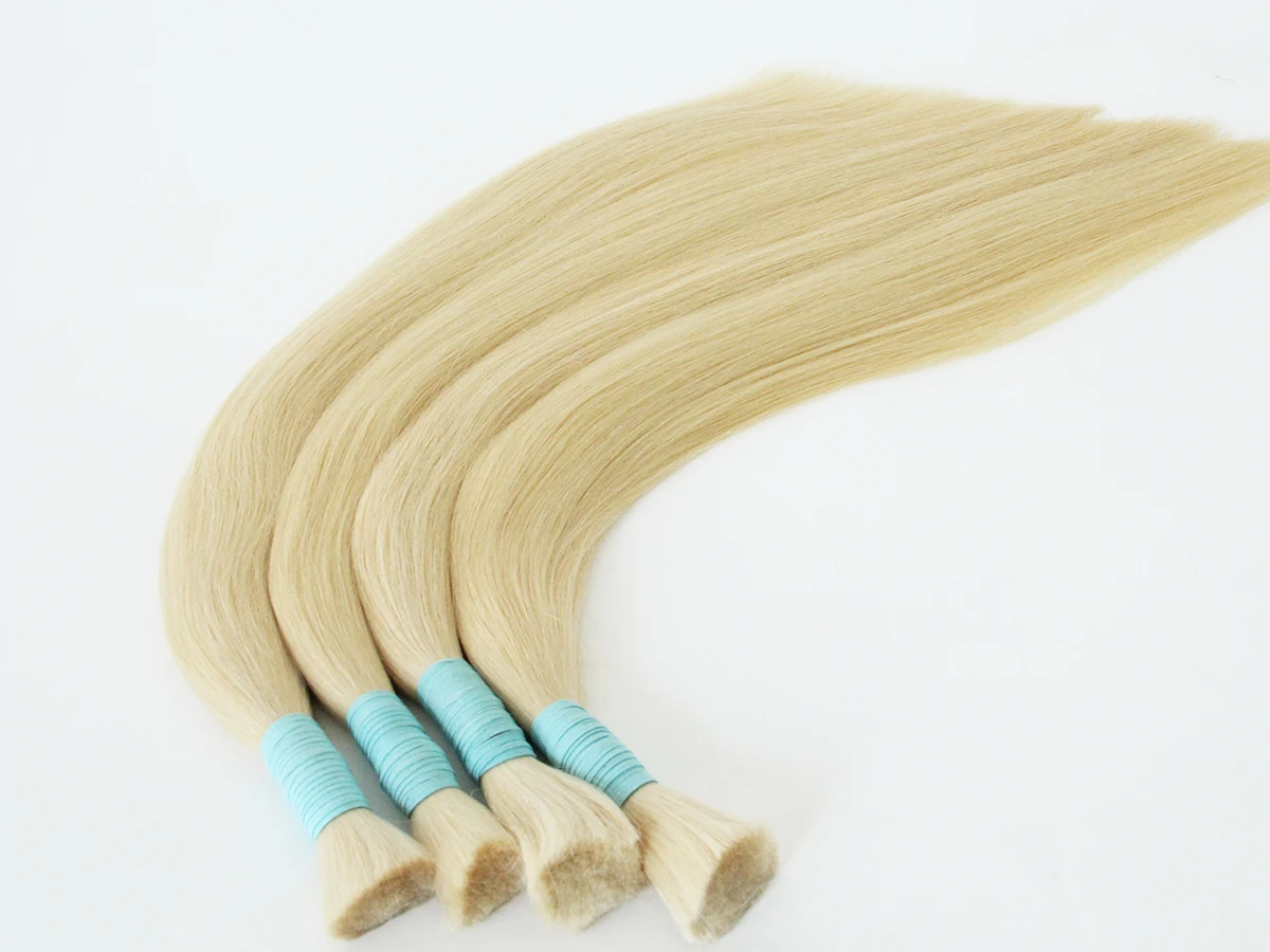 Cuticle Protected Remy Virgin Human Hair Extension Blonde Hair Bulk