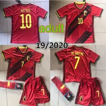 19 20 взрослых Комплект носков дома красный DE BRUYNE R. LUKAKU E. HAZARD kompani Бельгия рубашка M. DEMBELE евро Бельгия Футбол Джерси