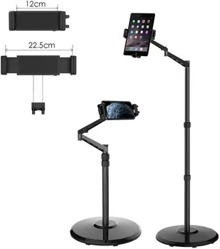 

Smatree Cellphone & Tablet Floor Stand, 360 Degree Rotating with Height Adjustable Stand for 4.7-12.9inch for Ipad Pro/Air/Mini