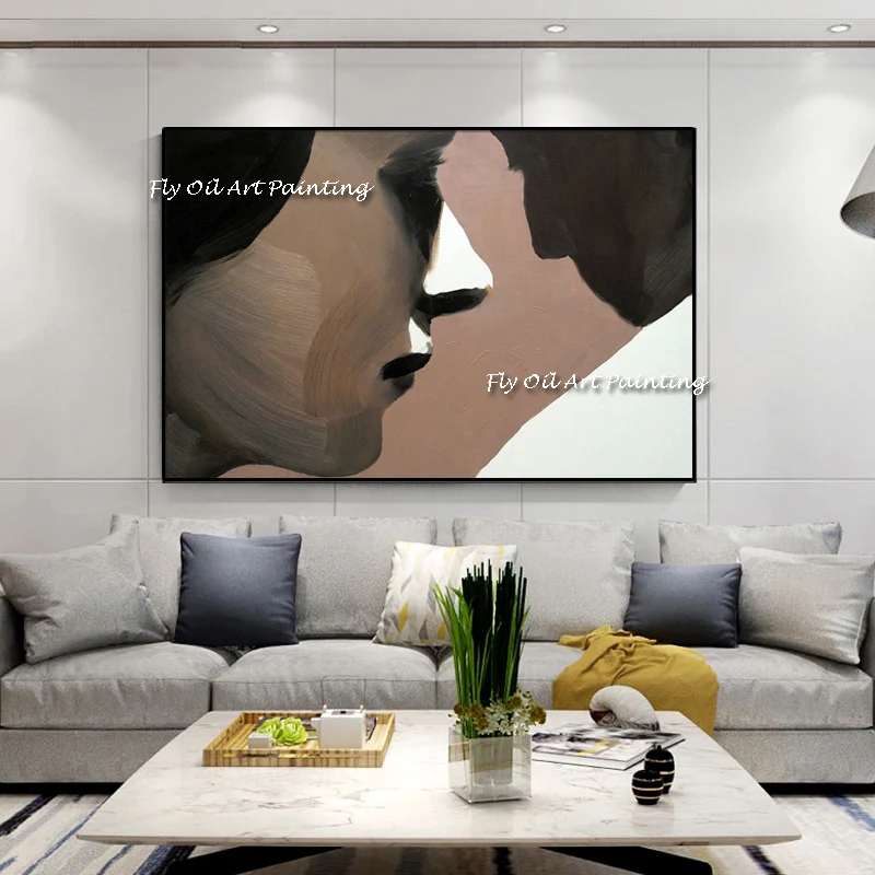 

The Man Woman Couple Figure Love Hand Painted Abstract Art Oil Painting Wall on Canvas Paintings Corridor Picture For Home Decor