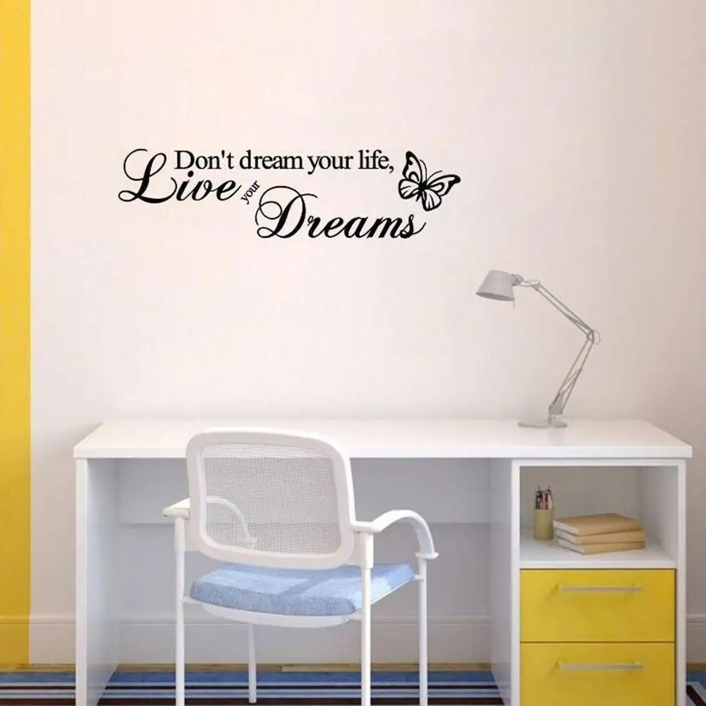 Виниловая наклейка на стену с надписью Dream it Your Life 60 х15 см | Дом и сад