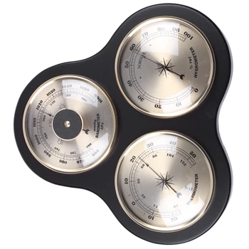 

Promotion! 3Pcs/Set Triangle Hygrometer Manometer Thermometer Barometer with Wooden Frame Base Ornaments/Wooden Weather Station