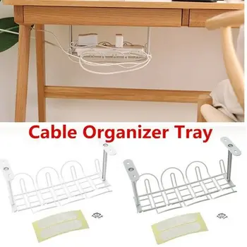 

Home Living Room Storage Rack Under Desk Cable Management Tray Wire Cord Power Strip Adapter Organizer Shelf