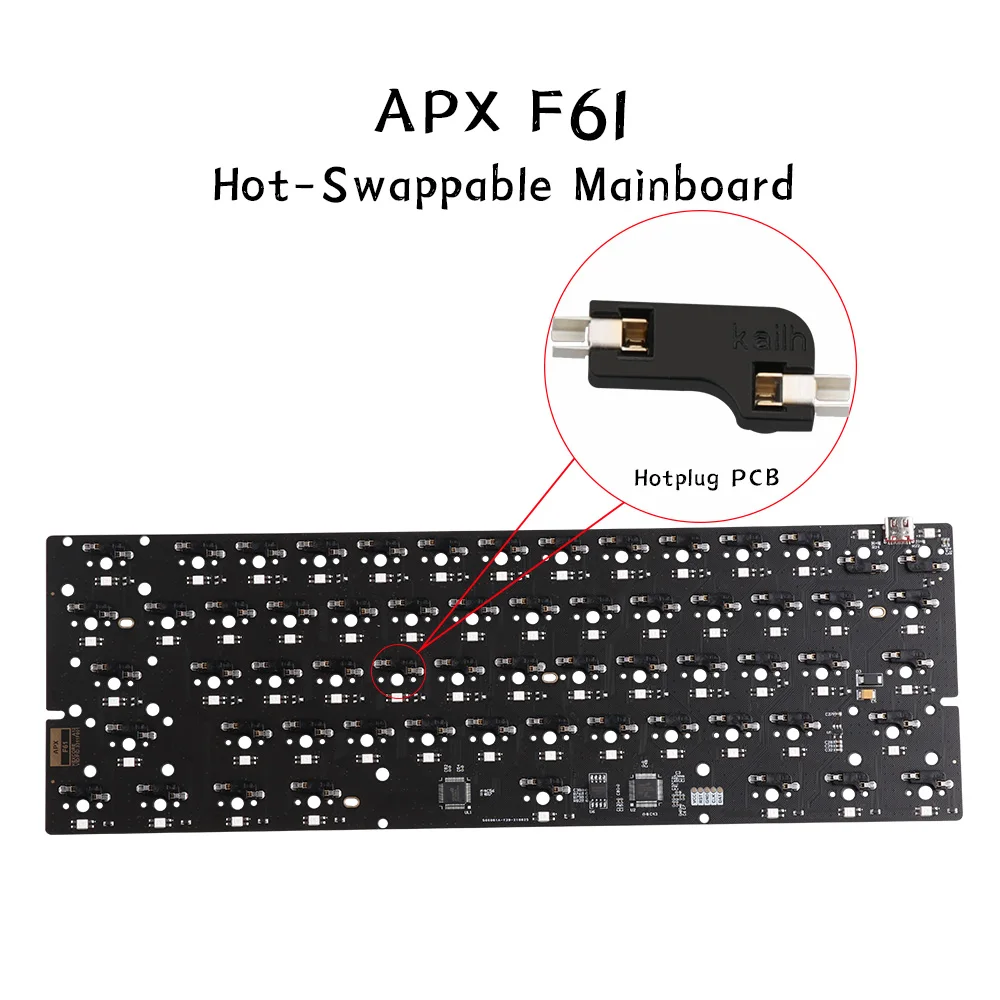 APX-F61-hot-swappable-PCB-compatible-with-GH60-case-mechanical-keyboard ...