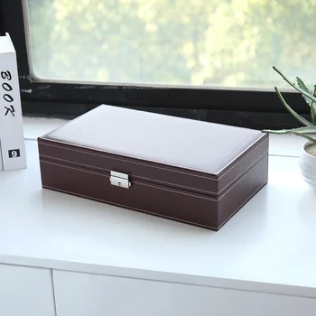 

Jewelry Box 8 Slots Watch Organizer Storage Case with Lock and Mirror for Men Women XIN-Shipping