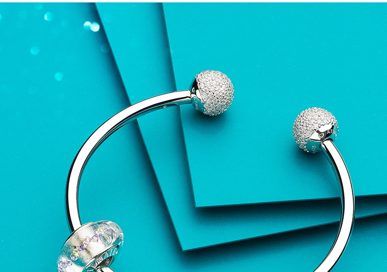 de prata esterlina pendente brilhante de flocos de com bracelete para presente de natal