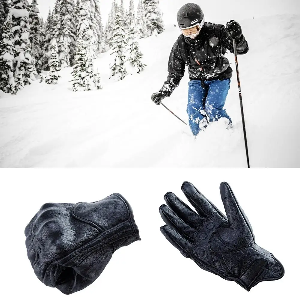 Универсальные зимние уличные перчатки, мотоциклетные кожаные перчатки, перчатки для мотогонок, езды по бездорожью, лыжные ветрозащитные перчатки