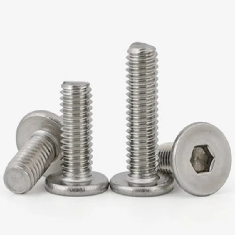 5/10/50X CM thin flat hex screw M2 M2.5 M3 M4 M5 M6 M8 304 A2 Stainless Steel with black Ultra Thin Flat Wafer Head Screw Bolt flat wafer head screw stainless steel screw