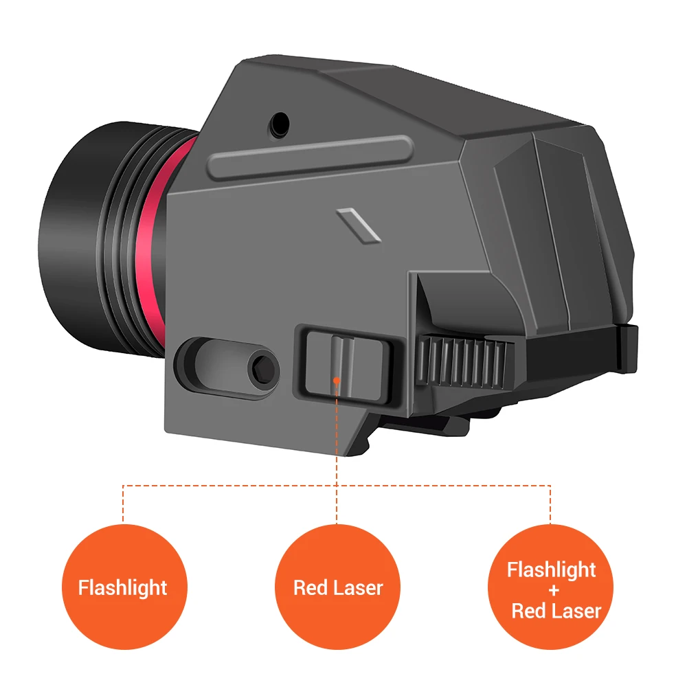 Tactical LED Weapon Gun Light Flashlight Red Dot Laser Sight Military Airsoft Pistol Gun Light for 20mm Rail Mini Pistol Gun-3
