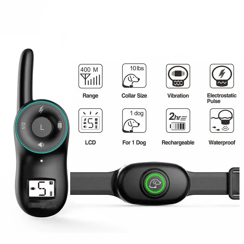 New Electric Dog Training Collars IP67 Waterproof Rechargeable Dog Collar With 400m Remote Control Receiver Pet Training Collars6