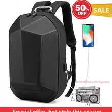 Fashion Man Backpack 15.6 Inch Laptop USB Charging Bluetooth Speaker Male Bags Recharging Multi-layer Space Travel Anti-thief