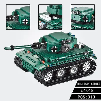 

For rc tank creator military technic remote control german tiger tank 1:35 building block Bricks C51018 toy for children
