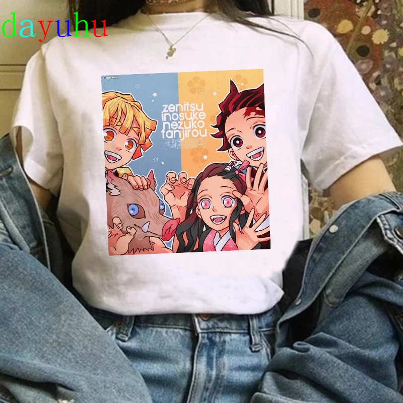 Мужская футболка в стиле японского аниме Kimetsu No Yaiba забавная с рисунком демона