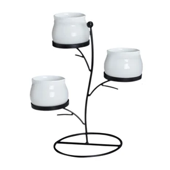 

1 Set Simple Style Flowerpot Rack Ceramic Flowerpot Flower Stand Plant Storage