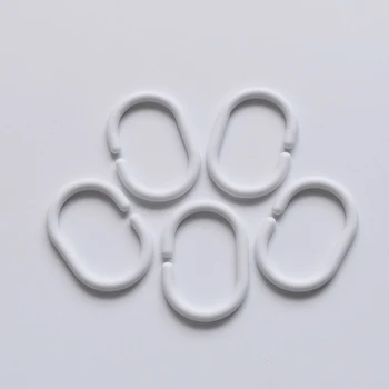 

24pcs/Set White Plastic C Shape Bath Drape Shower Ring Loop Bendable Bathroom Curtain Hooks