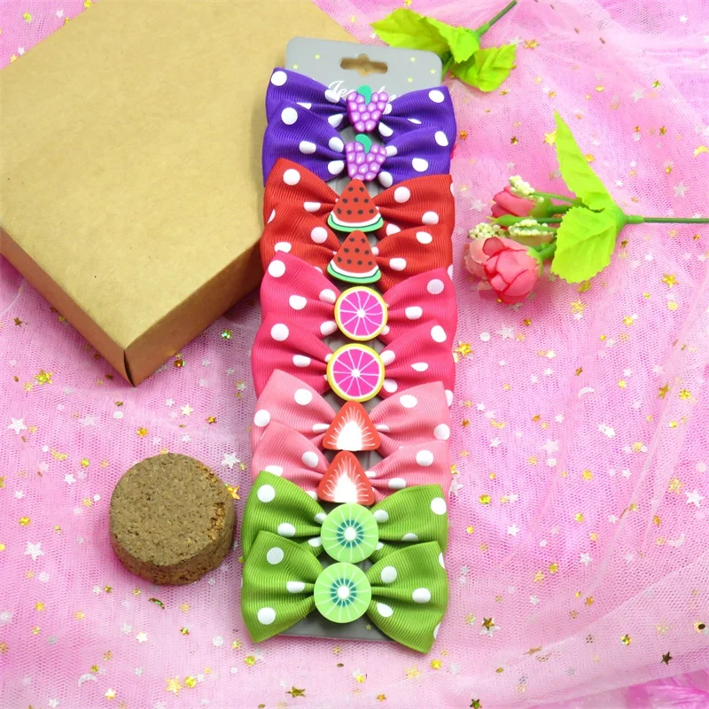 10 шт./компл. с картой винограда бутик Летний стиль девушка заколки-бантики для