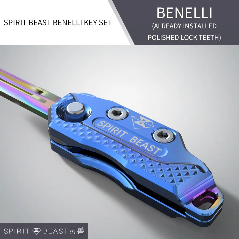 Spirit Beast CNC алюминиевый чехол для ключей от мотоцикла, чехол для мотокросса, мотоцикла, скутера, аксессуары для Benelli HONDA YAMAHA(с ключом - Цвет: blue