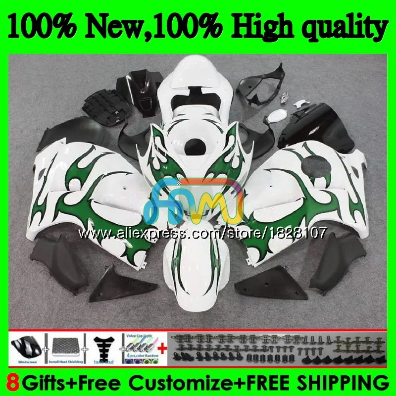 GSXR-1300 For SUZUKI Hayabusa GSXR1300 96 02 03 04 05 06 07 49BS.73 GSXR 1300 2002 2003 2004 2005 2006 2007 Green flames Fairing