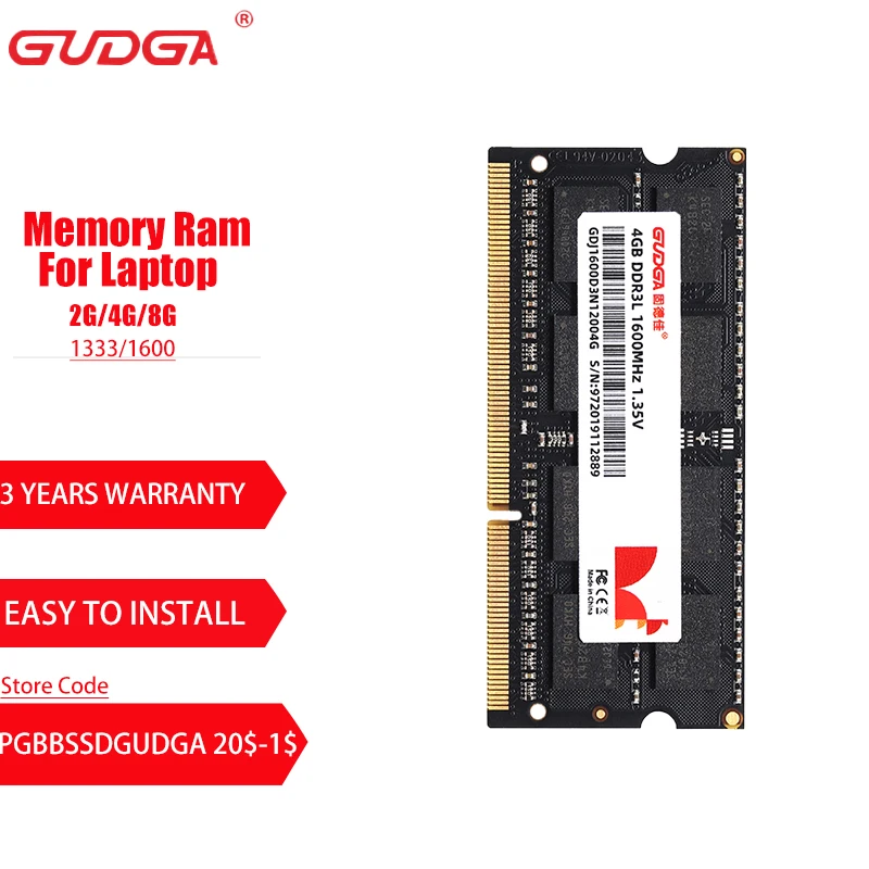 Модуль ОЗУ GUDGA DDdr3L 4/8 ГБ 1333 контактов SODIMM 1600 8942 МГц для ноутбука Acer G Hp s4540pro Lenovo x230 |
