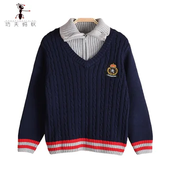 

GFMY Pure color winter boy thick Knitted bottoming turtleneck shirts solid high collar pullover sweater