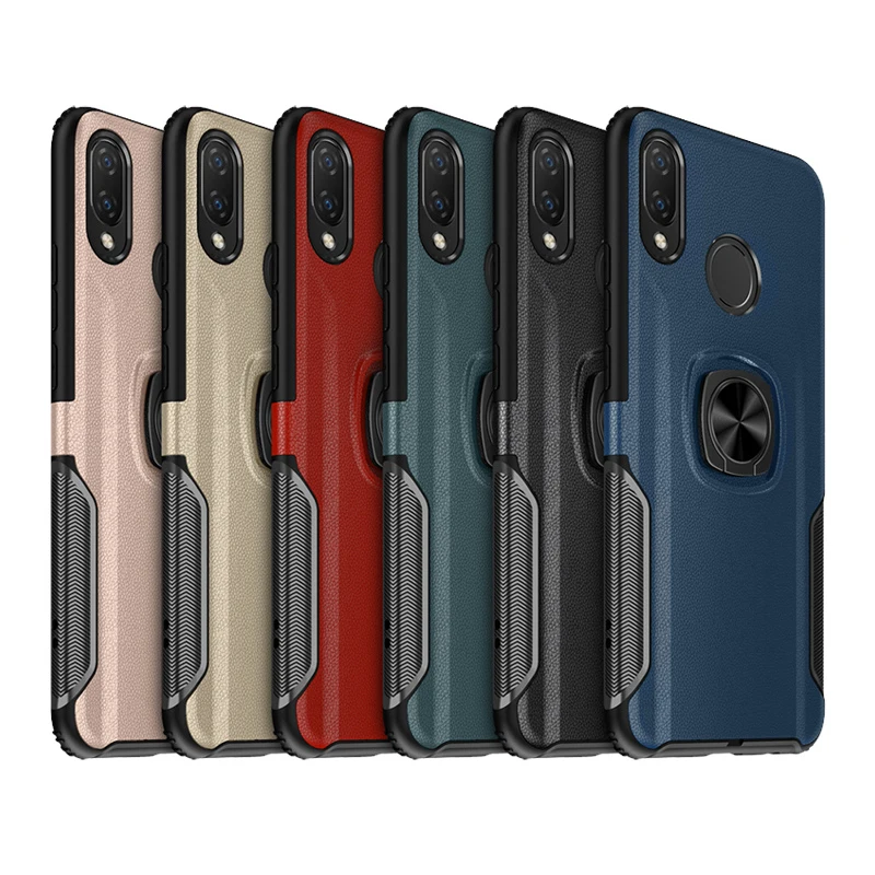 

Case For Huawei Y5 Y6 Y7 Y9 2019 Cover ShockProof leather finger ring Stand Magnet case For Huawei Y5 Y6 Y7 Y9 2019 kimTHmall