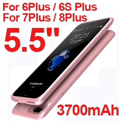 Новинка для iPhone 6 s 6s 7 8 power Bank Charing чехол для iPhone 6 6s 7 8 Plus чехол для зарядного устройства 5000/7000 мАч чехол для аккумулятора - Цвет: Rose 5.5 3700mah