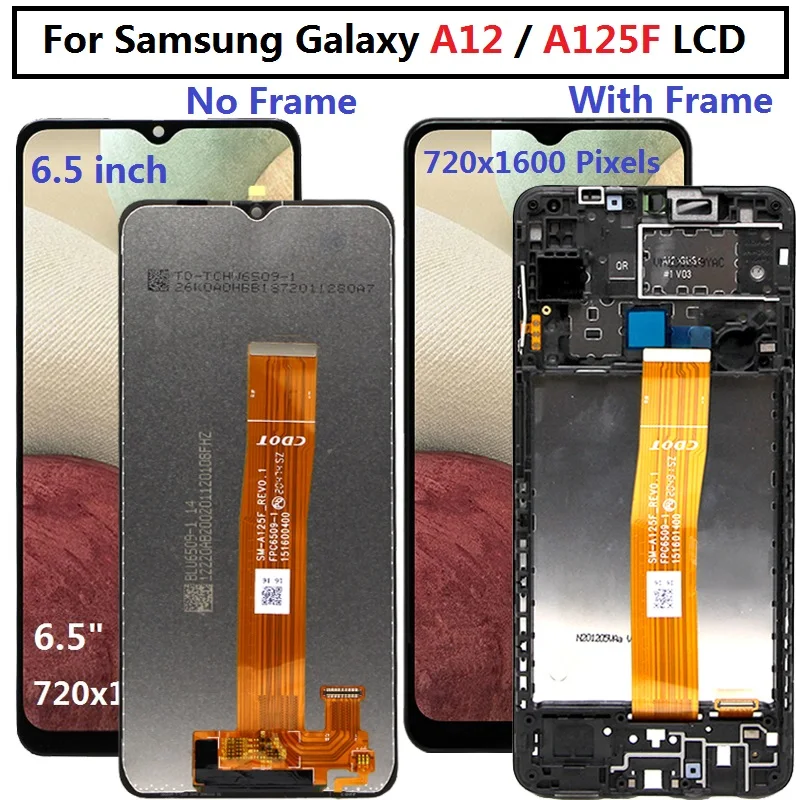 Samsung Galaxy A12 Lcd Screen Frame Samsung A125f/dsn Lcd Samsung A12  Display Mobile Phone Lcd Screens Aliexpress