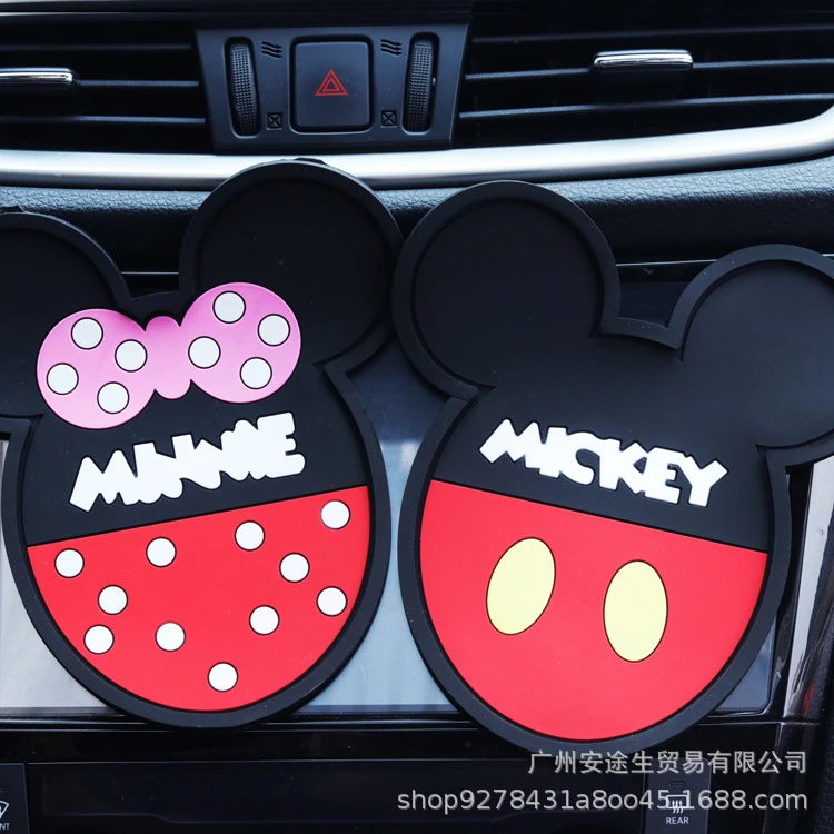 Disney Mickey mouse Cartoon cute Mickey car figure Non slip mat car mobile  phone Non slip mat Minnie mat|Búp Bê| - AliExpress