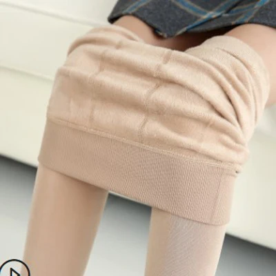 Style A Beige Черные Высокие эластичные колготки, женские зимние колготки, бархатные теплые Стрейчевые тонкие колготки, женские длинные колготки - Цвет: Style A Beige