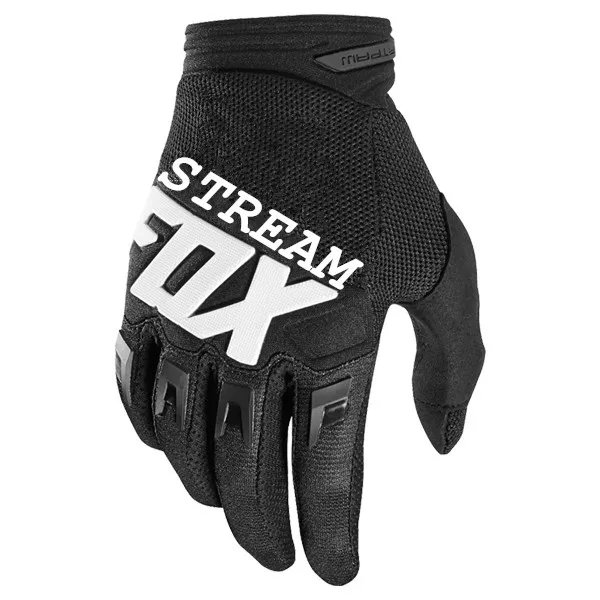 СТРИМ лиса перчатки для велосипеда DIRTPAW Mtb перчатки BMX ATV Внедорожные перчатки для мотокросса перчатки для горного велосипеда - Цвет: Черный