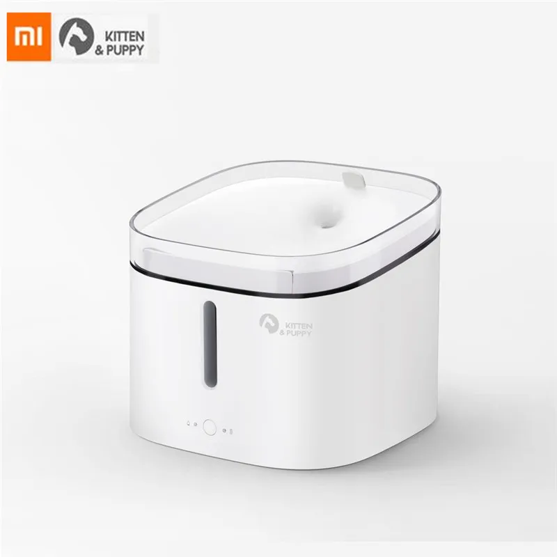 Xiaomi чаша фонтан Автоматическая кошка живая вода 2л котенок, щенок, домашнее животное диспенсер для воды умная собака кошка Электрический питьевой - Цвет: White