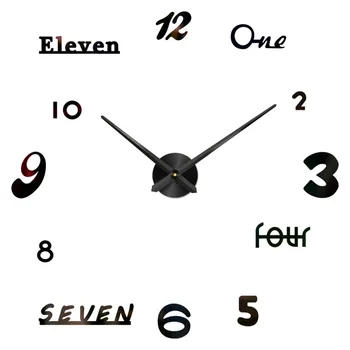 

3D Wall Clock Large Mirror Sticker DIY Quartz Needle Living Room Home Decor 3D Wall Clock Modern Design DIY Acrylic Mirror Stick