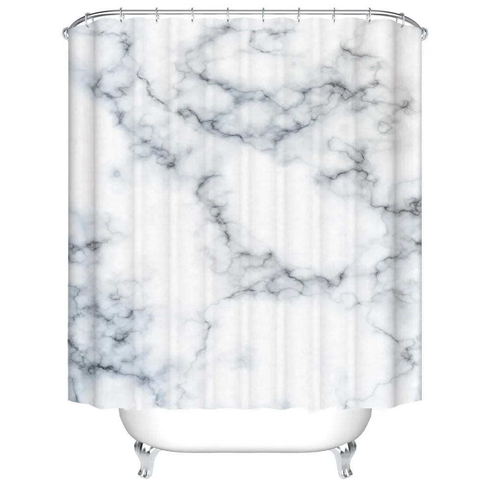 

Marble Texture Shower Curtains 3D Bathroom Shower Curtain Frabic Waterproof Polyester Bath Curtain With Hooks