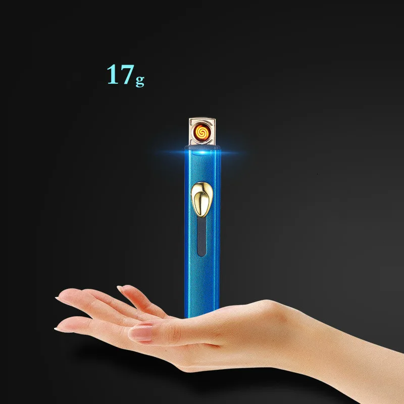 

Mini- Slender Bar Charge Lighter Originality Windbreak Usb Electronics Point Smoke Detector Men And Women General Purpose Gift