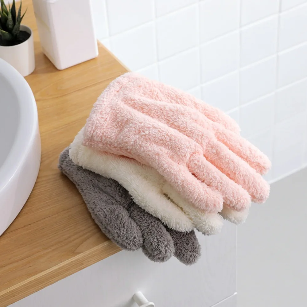 Hair Drying Gloves Microfiber Absorbent Gloves Ultra Soft Glove Towel For Girl Women