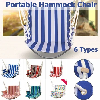 

Portable Hammock Chair Hanging Rope Chair Swing Chair Seat for Garden Indoor Outdoor Hammock Swings Dormitory Rocking Chair