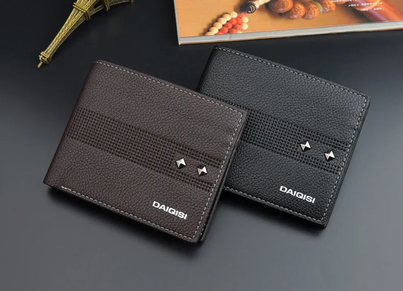 Tanie Męskie portfele małe torebki ze skóry PU marka luksusowa krótka konstrukcja torebka sklep